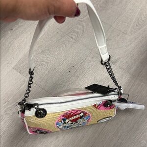 Stylish White and Pink Women's Bag